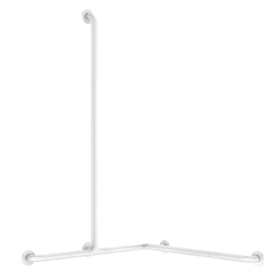 5490N Corner shower grab bar with vertical bar, anti-bacterial white Nylon
