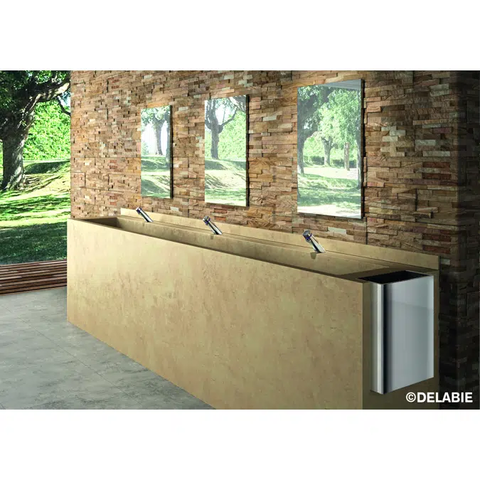 3459 Rectangular stainless steel mirror, H. 1000mm