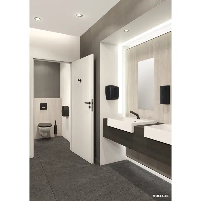 4051BK Toiletborstelhouder met deksel, muurmodel