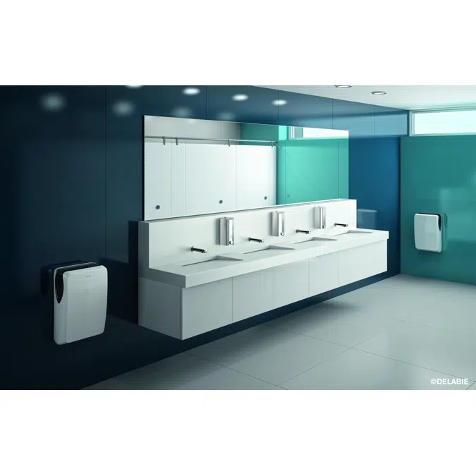 510624W SPEEDJET 2 white air pulse hand dryer, with HEPA filter
