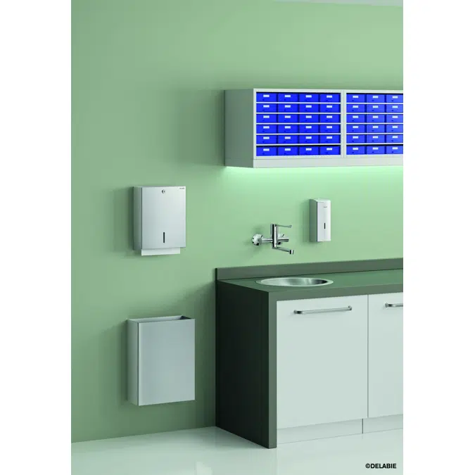 510463P Wall-mounted 304 stainless steel bin, 38 litres
