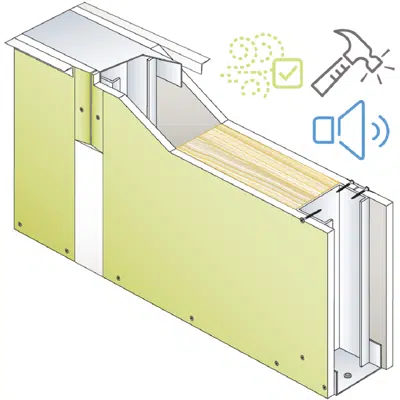 Image for Drywall PREGYMETAL 72mm -  Anti-VOC & Robust - EI30 - 43dB - SINIAT