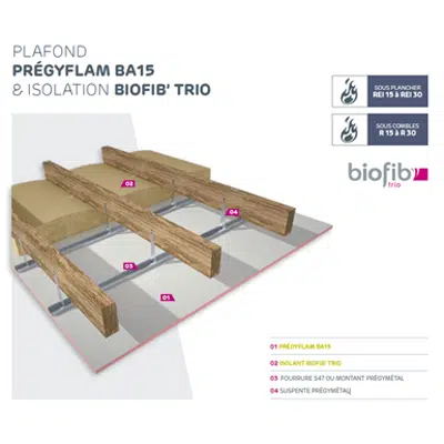 Image for Fireproof and Acoustic Ceiling - SINIAT Prégymétal with Bio-sourced Insulation BIOFIB