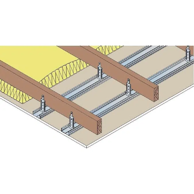 Plasterboard Ceiling - SINIAT Prégymétal BA18 mm - REI30