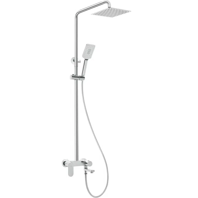 Alpinia, Shower column, with bathtub mixer - movable spout