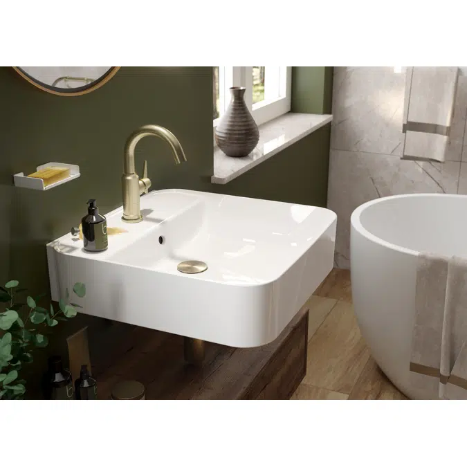 Hiacynt New, Ceramic washbasin, wall-mounted/countertop