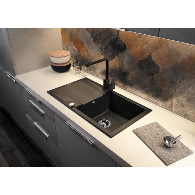 Evora, Granite sink, 1-bowl with drainer