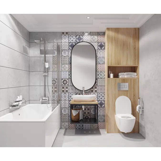 Vital, Wall-mounted grab bar with space for toilet paper - 2in1