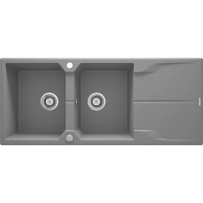 Andante, Granite sink, 2-bowl with drainer