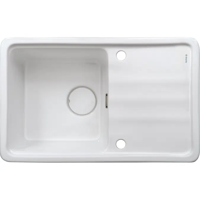 Momi, Ceramic sink, 1-bowl with drainer