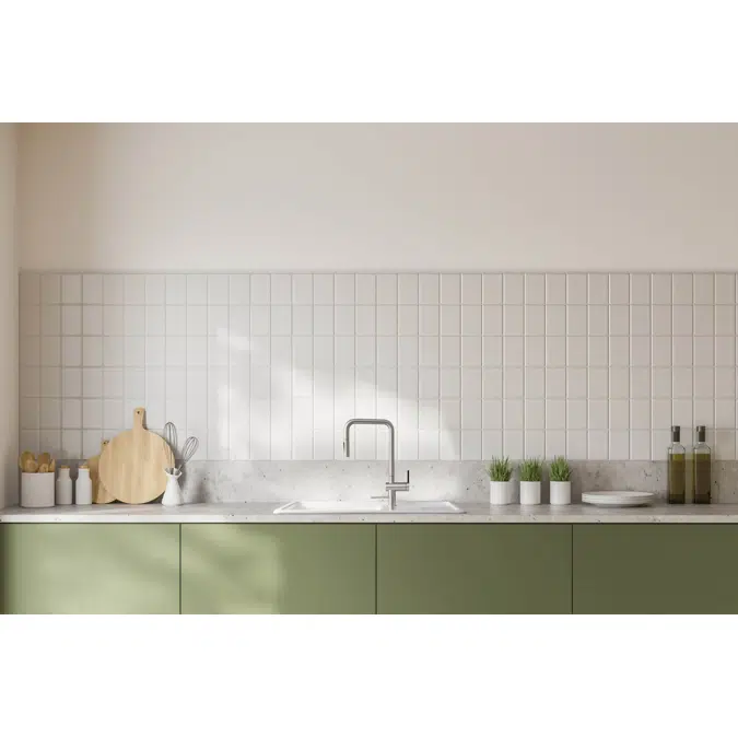 Momi, Ceramic sink, 1-bowl with drainer