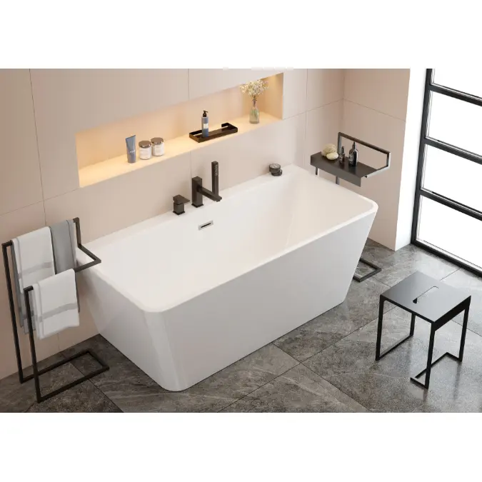 Hiacynt, Acrylic bathtub back-to-wall/freestanding rectangular - 170 cm