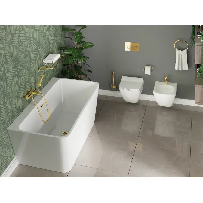 Hiacynt, Acrylic bathtub back-to-wall/freestanding rectangular - 170 cm