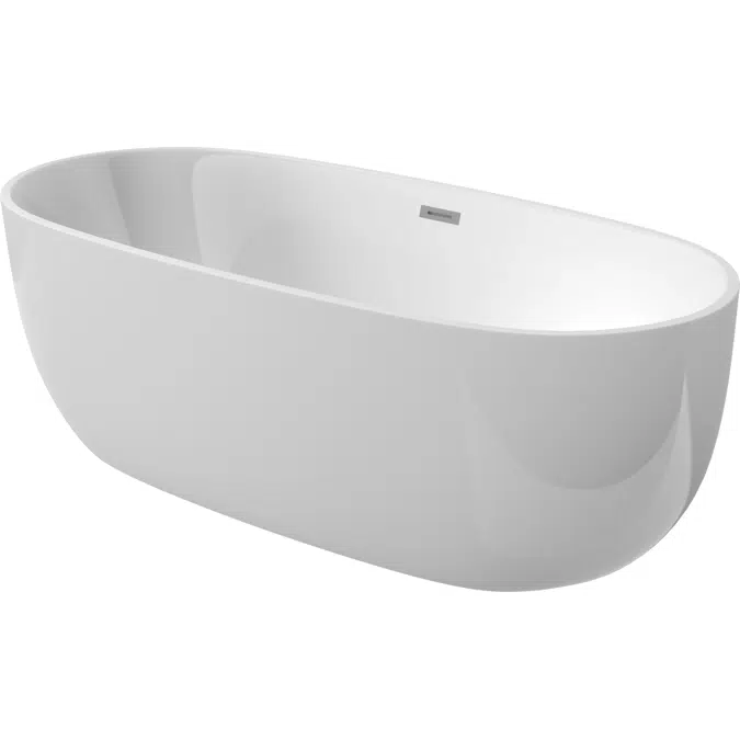 Alpinia, Acrylic bathtub freestanding oval - 150 cm