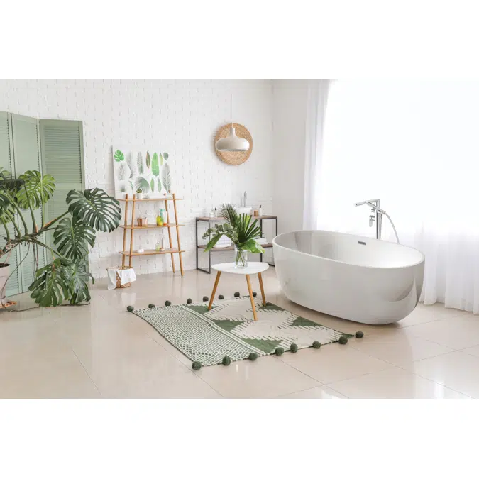 Alpinia, Acrylic bathtub freestanding oval - 150 cm