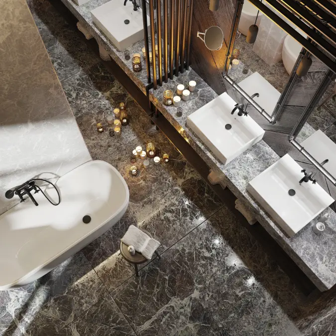 Temisto, Bath mixer, with shower set