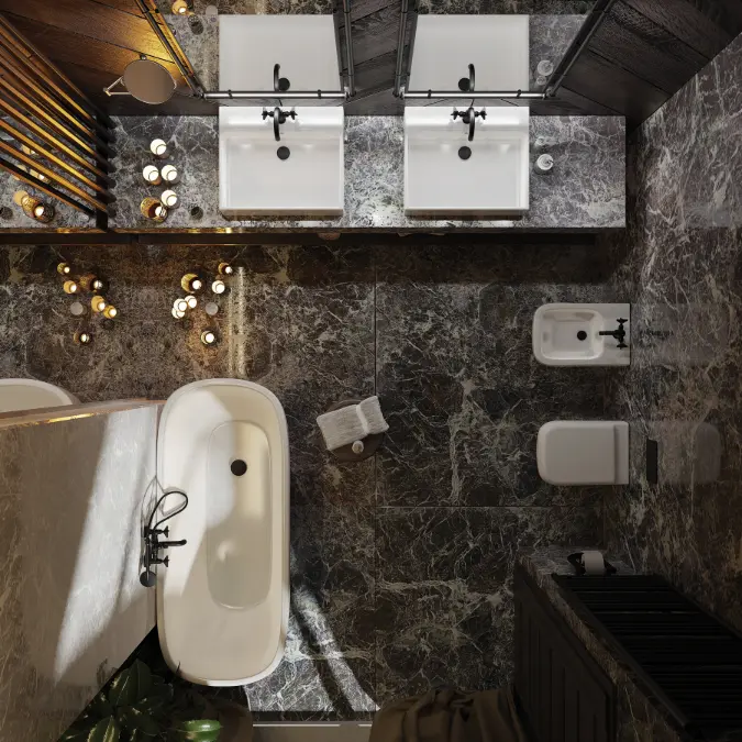 Temisto, Bath mixer, with shower set