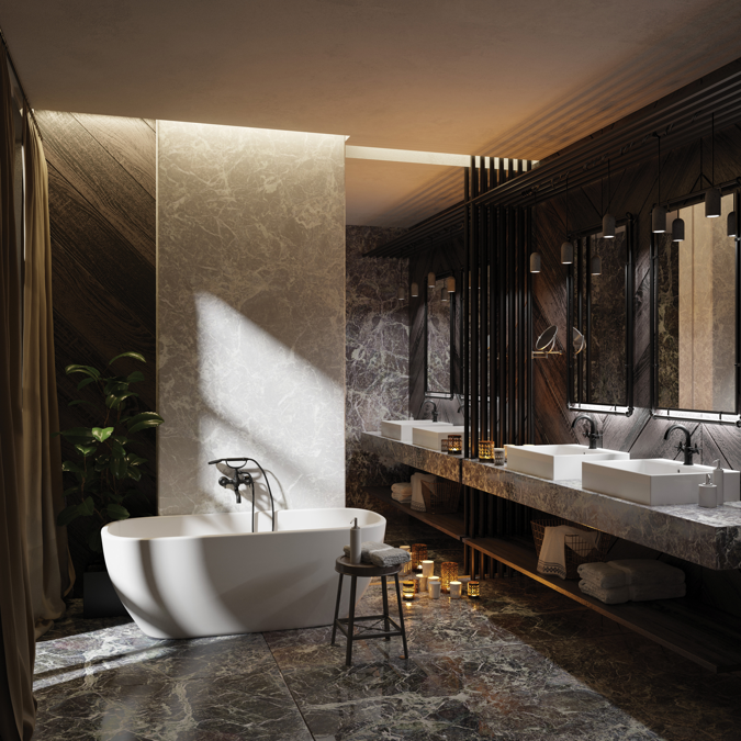 Objetos BIM - ¡Descarga gratis! Temisto, Bath mixer, with shower set ...