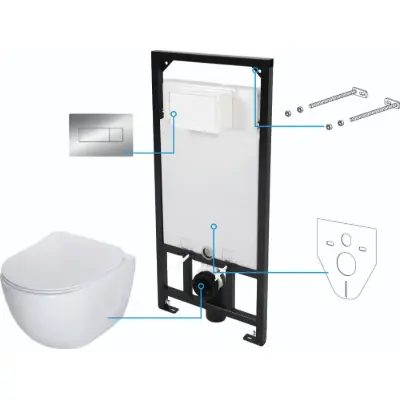 Image for Peonia Zero, Toilet set, concealed 6 in 1