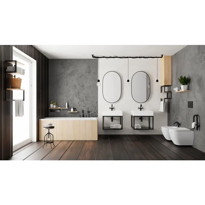 Vital, Wall-mounted grab bar with space for toilet paper - 2in1