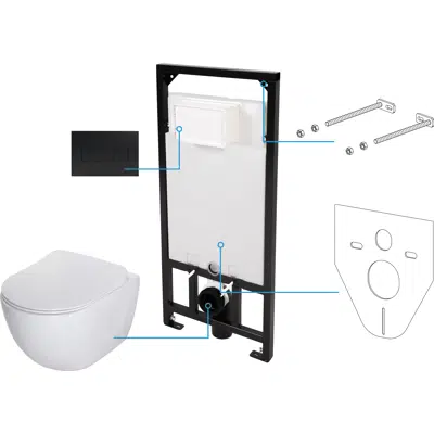 Image for Peonia Zero, Toilet set, concealed 6 in 1