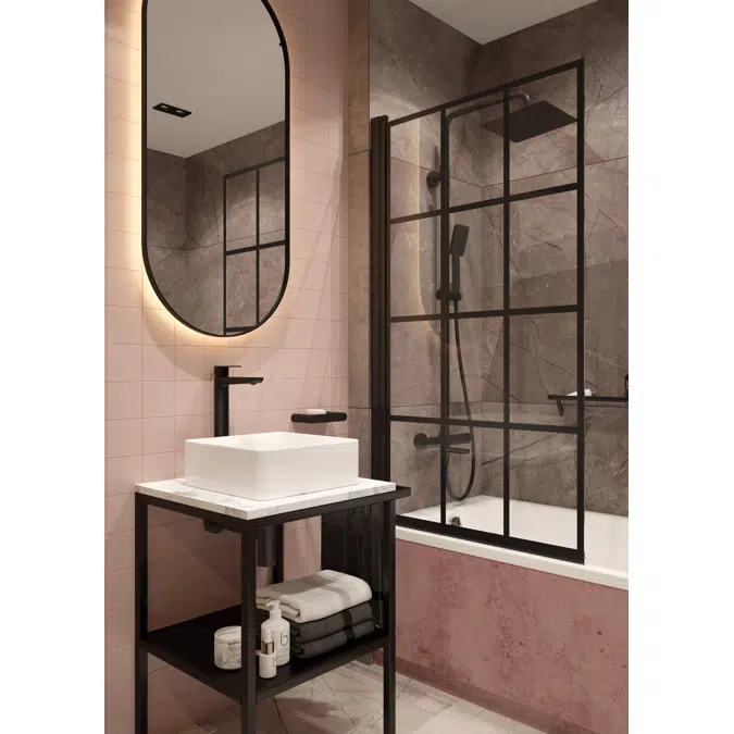Shower column with bathtub mixer - thermostatic