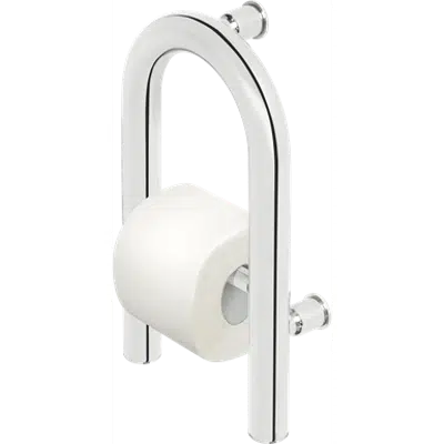 afbeelding voor Vital wall-mounted steel grab bar with space for toilet paper