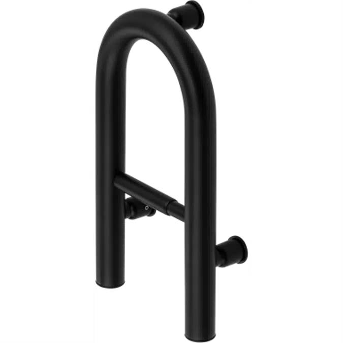 Vital wall-mounted steel grab bar with space for toilet paper