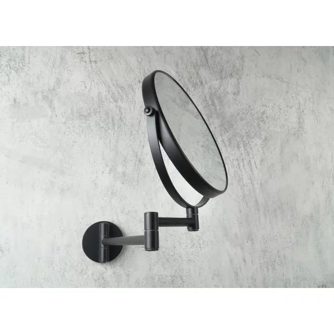 Round, Cosmetic mirror on extension arm - two-sided