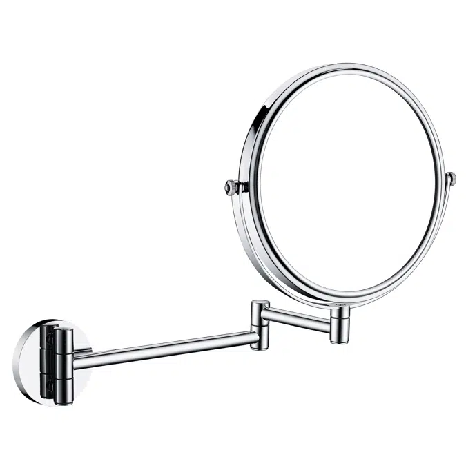 Round, Cosmetic mirror on extension arm - two-sided