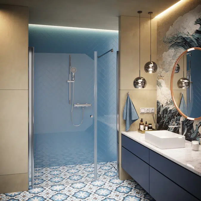 Kerria Plus, Shower door 70 cm - swing doors