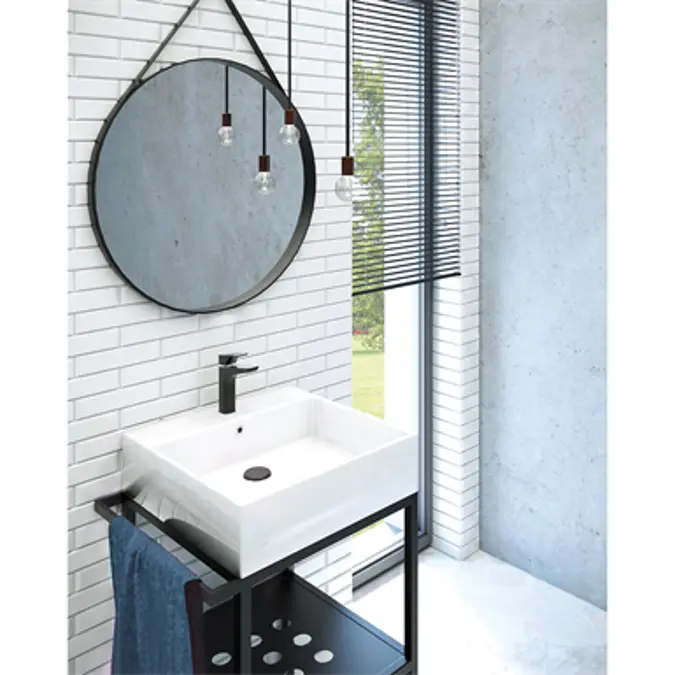 TEMISTO Standing bathroom console, with washbasin - 56.5x40 cm