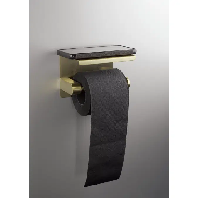 Round, Toilet paper holder wall-mounted  - with shelf