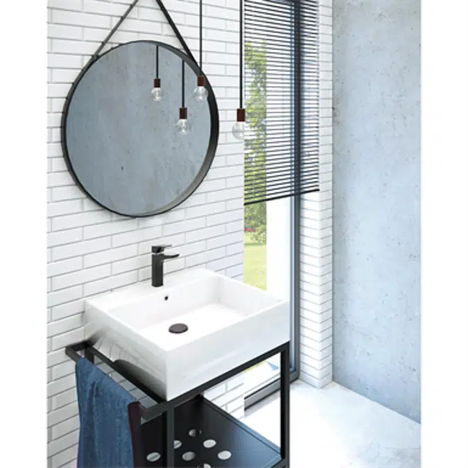 TEMISTO Standing bathroom console, with washbasin - 56.5x50 cm