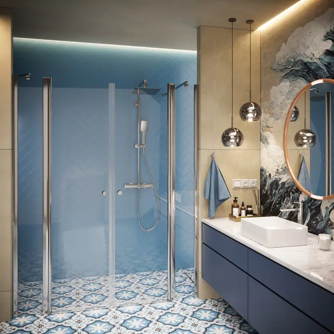 Kerria Plus, Shower door 120 cm - hinged