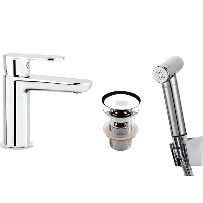 BIM objects Free download! Alpinia, Washbasin tap, with bidetta hand