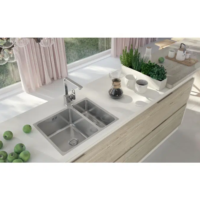 Egeria, Steel sink 1.5-bowl undermount