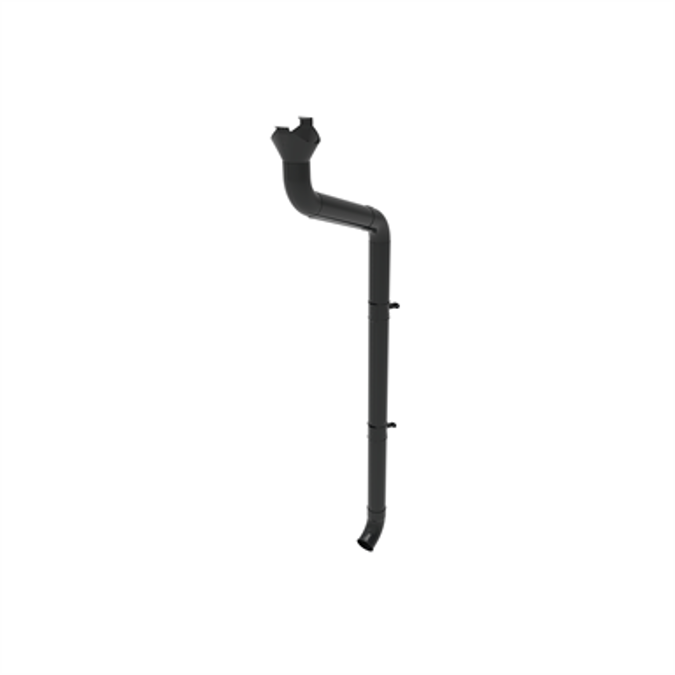 Round downpipe system 100 for half round gutter 150