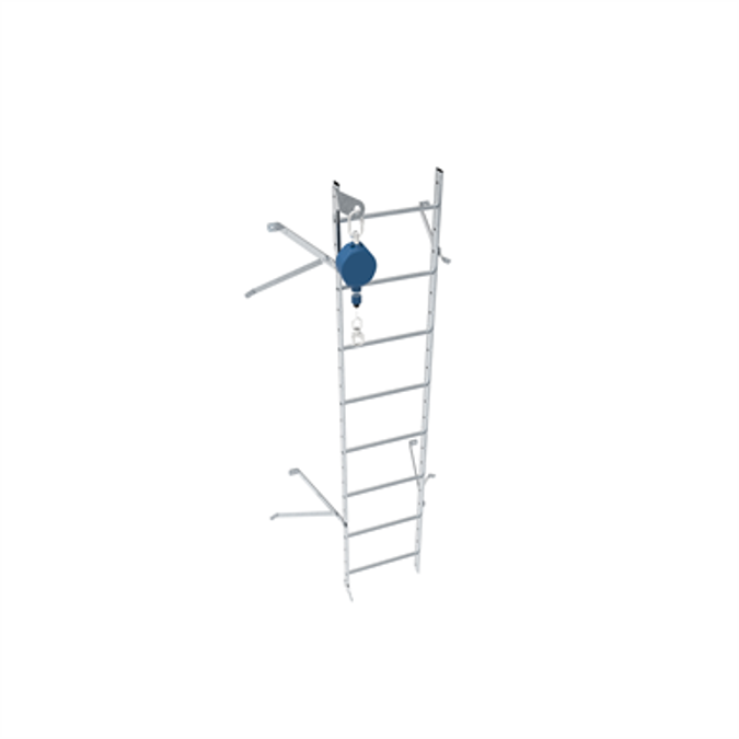 Wall ladder system with 450 offset