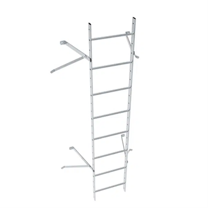 Wall ladder system with 450 offset