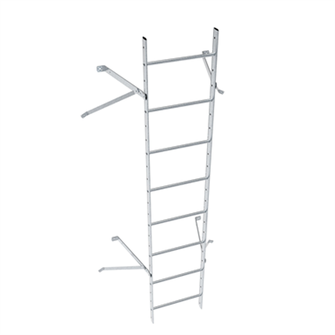 Wall ladder system with 450 offset