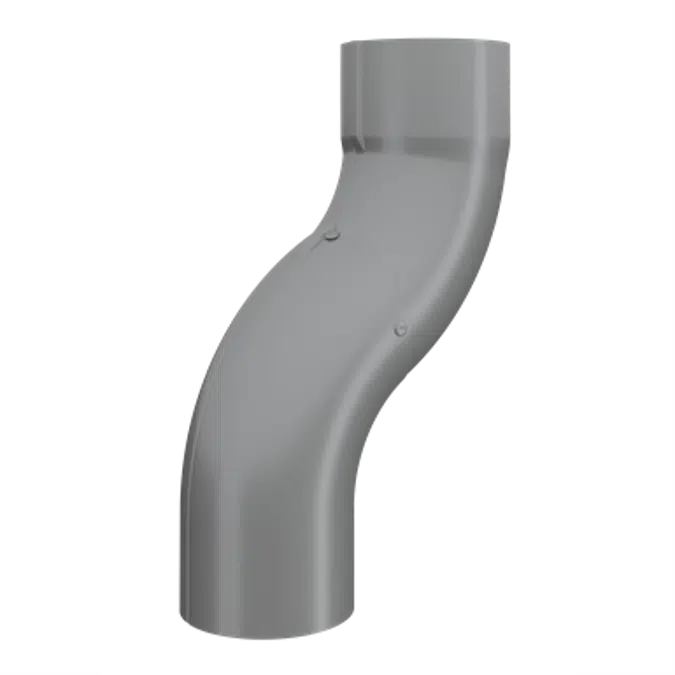 One piece bend for round downpipe 120