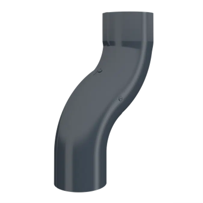 One piece bend for round downpipe 120