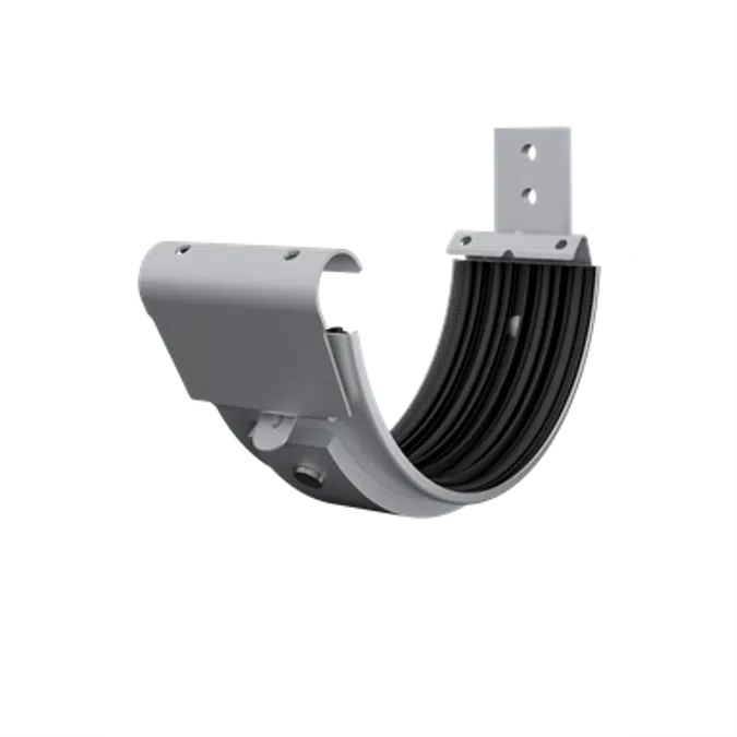 Bracket with gutter joint for half round gutter 150