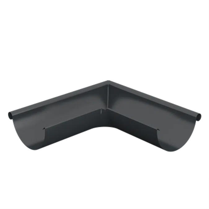 Outer gutter angle for half round gutter 125