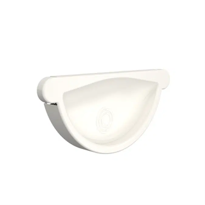 Universal stop end for half round gutter 150