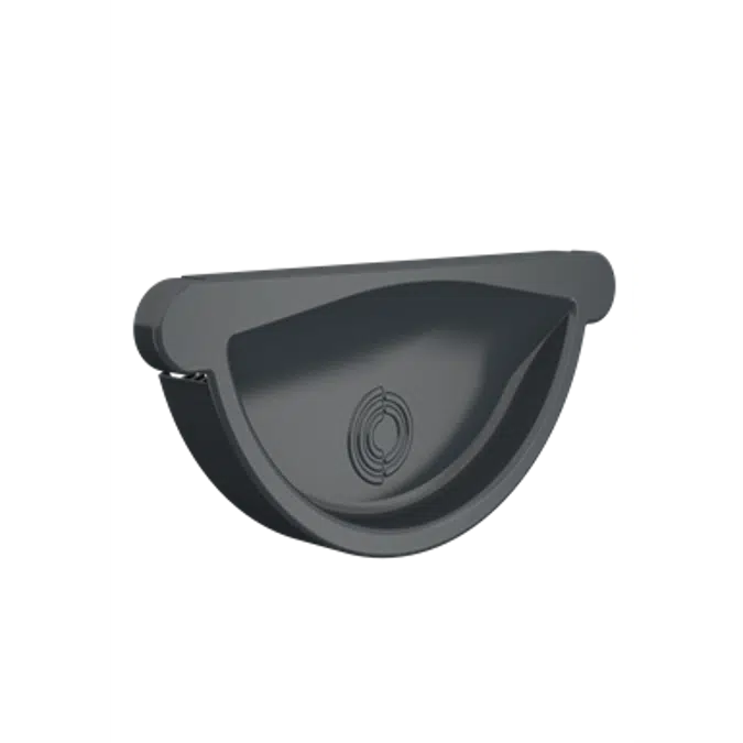 Universal stop end for half round gutter 150