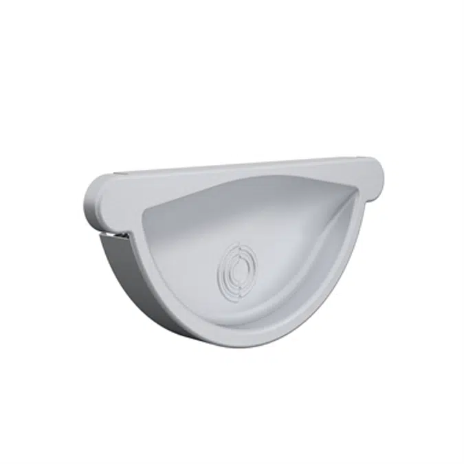 Universal stop end for half round gutter 150