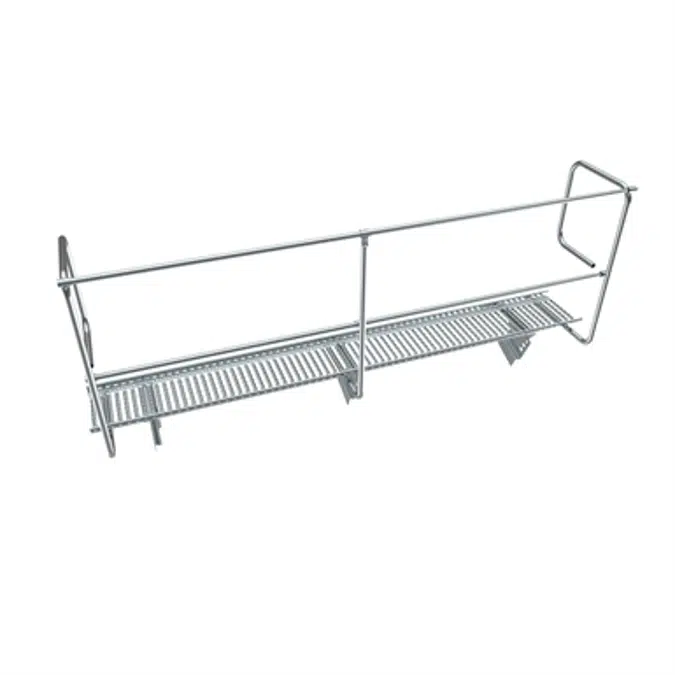 Walkway hand rail system for clay tile roofs