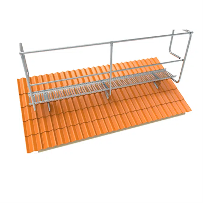 Walkway hand rail system for clay tile roofs